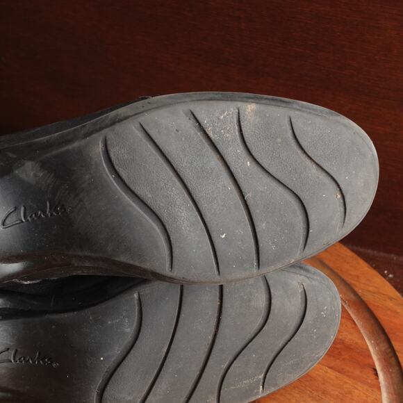 Clarks Boots Womens Size 6M Black Leather Bendables Ingalls Mood Ankle Side Zip - Picture 9 of 12